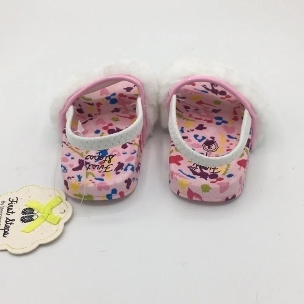 FIRST STEPS Fur Slide pink sandals